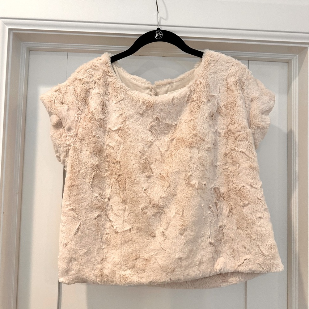 Maeve Anthropologie Faux Fur Shirt
